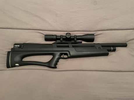 Vendo carabina semiautomática Huben K1 del 5,5 esta en perfecto estado, potencia 24 julios regulable, 01