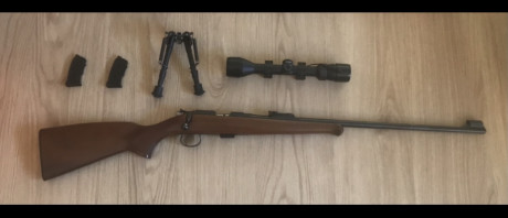 Vendo esta carabina CZ452, de las mas precisas de su clase, 3 cargadores, mas patas y visor 3-9x Bushnell.

https://www.armas.es/arma-larga/carabina-cz-452-la-incombustible-reina-del-calibre-22

380€ 12