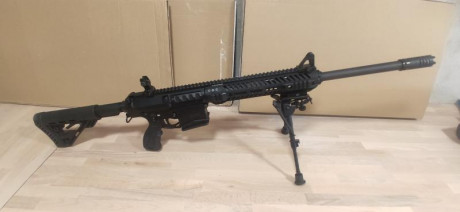 Vendo escopeta táctica calibre 12 tipo AR10 
Marca y modelo: UTAS DEFENSE mod. XTR-12
Viene con cargador 02