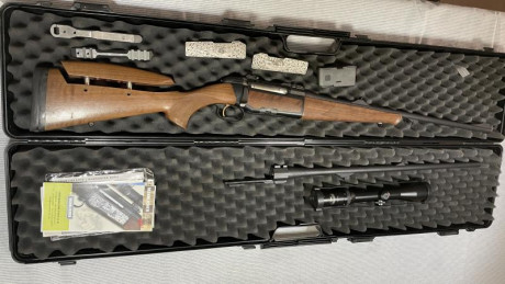 Rifle mannlicher luxus 243w + cañón 270w. gatillo al pelo. bases apel en los 2 cañones. 2 cargadores. 02