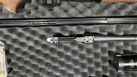 Rifle mannlicher luxus 243w + cañón 270w. gatillo al pelo. bases apel en los 2 cañones. 2 cargadores. 00