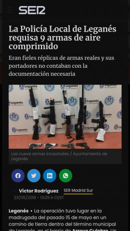 Hola he visto que habrá cambios en el reglamento de armas y sacaran el aire comprimido ¿Es esto cierto? 10