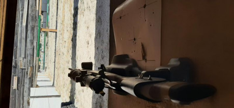 Vendo rifle Weatherby vanguard calibre 338 winchester magnun con culata pintada a mano en desierto rocoso 22