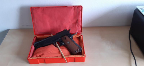 Conjunto formado por:

- Pistola llama modelo VIII. cal. 38 super auto.
- Pistola Star Olimpic f cal. 31