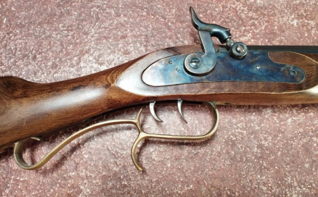 Vendo Hawken Ardesa .45 con turquesa bola Lee, baqueta latón , embudo latón, tubitos, calepinos, etc... 02