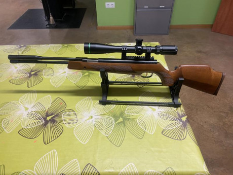 Vendo Weihrauch HW97K cal. 4’5 en perfecto estado.
Pavonado impoluto y la madera esta muy bien, solo tiene 02