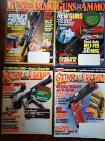 Revista Guns & Ammo.
81 números hasta Abril del 99.
Aparte incluyo algunos anuarios, números especiales 10