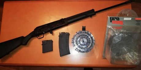 Pongo a la venta Saiga cal. 410 con cargador limitado a tres cartuchos añadiendo cargador de 10 y otro 12