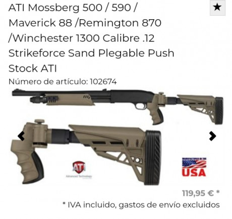 Buenas. Un amigo me ha pedido que le publique este kit de máxima calidad marca ATI para escopeta Mossberg 40