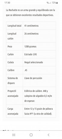 Hola, vendo pistola ROCHATE A PARIS DE ARSA calibre 45, se puede ver y probar en el Puerto de Santa Maria 00