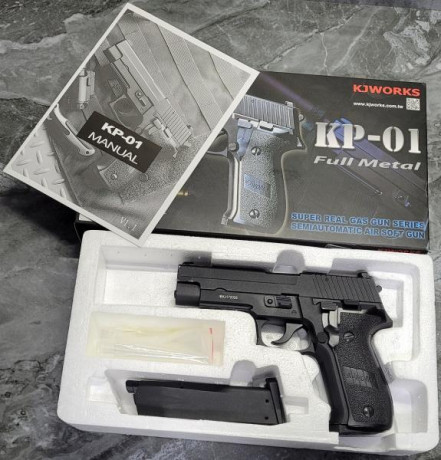  VENDIDA  pistola de airsoft KP-01 de la marca Kjworks (replica de la Sig Sauer P226). Funcionamiento 00