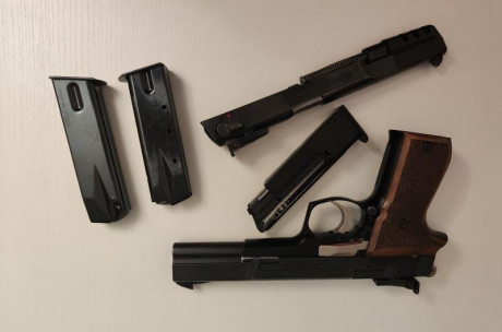Vendo fantástica pistola con 2 carros,22LR y 9mm,de 6 pulgadas cada carro,gran precisión con las 2 municiones 00