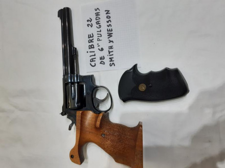 VENDO REVOLVER SMITH Y WESSON K17 DEL 22 DE 6" PULGADAS CON DOS EMPUÑADURAS GUIADO EN F EN PERFECTAS 00