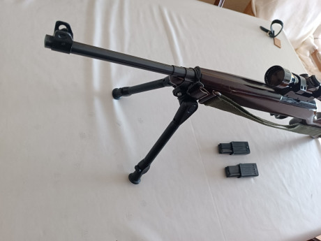 Buenas tarde a todos.

Vendo carabina ERMA M-1 en calibre 22 LR en excelente estado con: 

2 cargadores 12