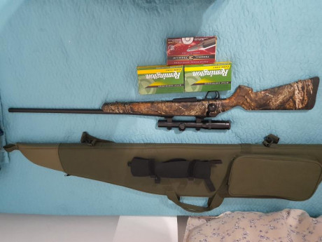 Vendo Winchester xpr calibre 338 ,cañon roscado ,ha tirado 2 cajas y media ,esta impoluto,modelo mobbuc,bases 00
