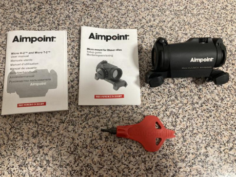 Vendo aimpoint h2 2 MOAS, con una salida solo, vendo por no uso, con monturas blaser, 12 niveles de luminosidad, 01