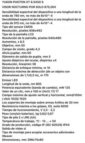 Vendo visor nocturno digital Yukon Photon XT 6.5 X 50 S con menos de 1 año y sin uso está nuevo nuevo, 00