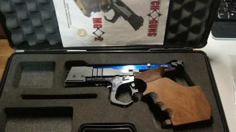 Saludos a todos, vendo Match Guns Mg2 cal.22 en perfecto estado, muy ligera y equilibrada, una máquina 01