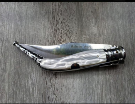 Navaja  de la desaparecida marca ANDÚJAR, expectacular navaja de carraca de 5 muelles de 15,5 CMS de hoja 02