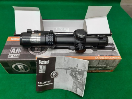 Hola compañeros
Vendo visor Bushnell 1-4x24mm AR/223 prácticamente nuevo solo estrenado.
El precio es 01