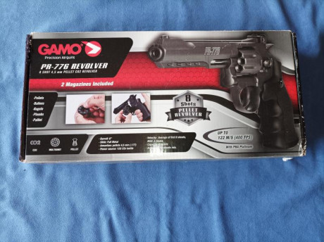 Vendo revolver Gamo PR_776 co2 en calibre 4,5 mm.
El revólver cuenta con un cañón estriado de 6 pulgadas 02