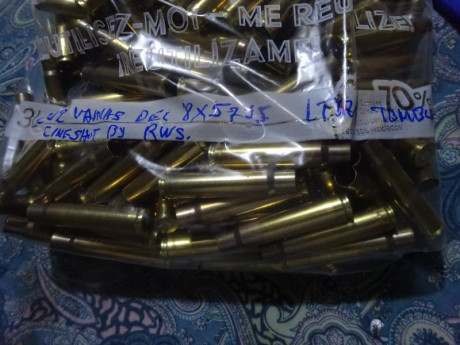 Muy buenas.
Vendidas las 202 vainas Cineshot by RWS del calibre 8X57 JS con 1 tiro, pulidas en Tumbler, 00
