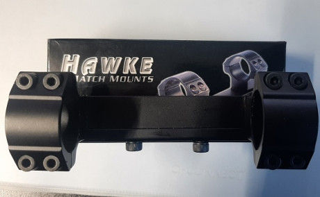 Montura para miras telescópicas de mono pieza, de la conocida marca inglesa Hawke, sumamente robusta, 00