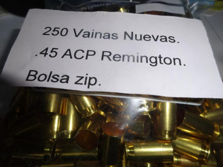 Muy buenas.
Vendo 250 vainas nuevas calibre .45 ACP marca Remington con marcajes R-P, van en bolsa zip.
50 00