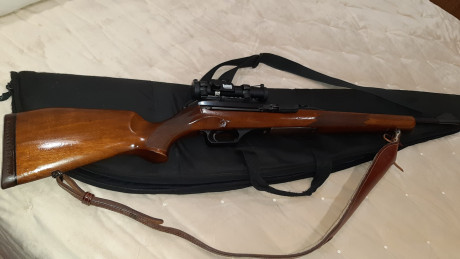 Hola. vendo Rifle HK.940. Calibre 30.06...cañon corto.mas punto rojo Bushnell. Esta en muy buenas condiciones. 02