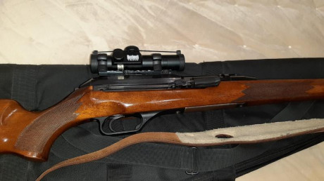 Hola. vendo Rifle HK.940. Calibre 30.06...cañon corto.mas punto rojo Bushnell. Esta en muy buenas condiciones. 00