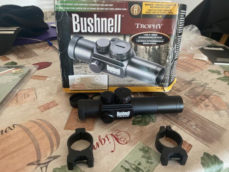 Tubo de 30mm de diámetro. Vendido

Características técnicas del Visor punto rojo BUSHNELL TROPHY 1x28 02