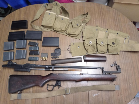 Se vende culata original del mítico Garand con sus piezas metálicas también originales y adaptado a una 00