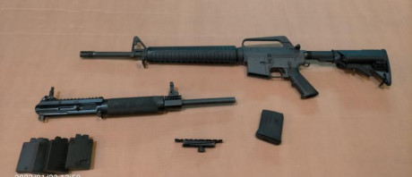 Hola,

Como digo en el anuncio, VENDO COLT AR-15 A2 cal .222 + kit conversión .22 ADCO.

El motivo de 01