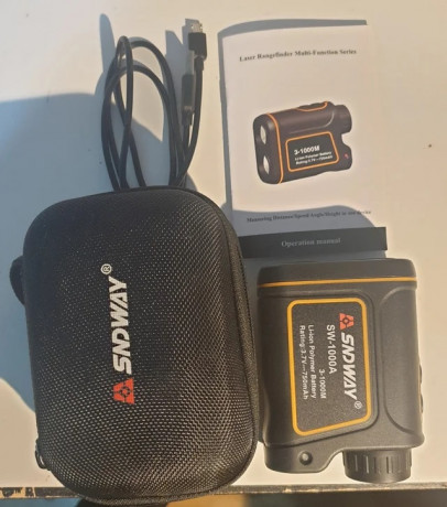  Telemetro laser  SND WAY modelo SW-1000A, nuevo sin usar.
 visión  hasta 1000 mts . caza,golf...
 Medición 00