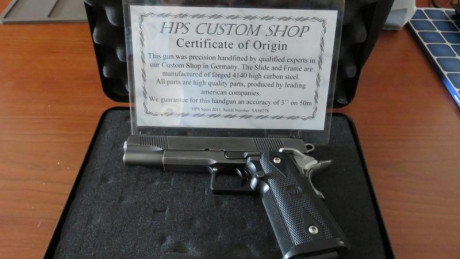 Por obligación vendo mi preciosa HPS/STI 2011 en calibre 9mm a tirado con munición recargada para precisión, 00