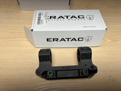 Se vende montura EraTac nueva a estrenar para tubo de 34”. Tiene elevación de 0 a 20 mils en saltos de 00