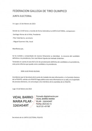 Después de analizar el acta nº1/2022 mesa electoral publicada en la web de la FEGATO , como federado que 110