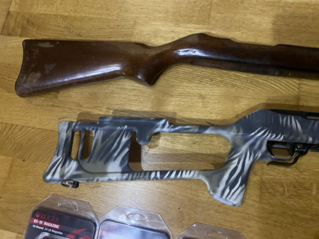 Se vende carabina Ruger por otro proyecto.

La Carabina va con culata de madera y sintetica.
La culata 10