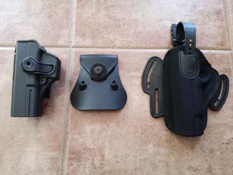 Fundas GLOCK para ZURDO, en cordura Vega Holster y FUNDA DE SERVICIO IMI DEFENSE NIVEL 2 con sistema de 00