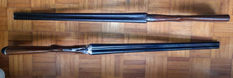 Escopeta Erbi, calibre 12, extractora con cantonera regulable, animas a espejo, cañones de 70 ctms. de 02