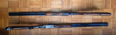 Escopeta Erbi, calibre 12, extractora con cantonera regulable, animas a espejo, cañones de 70 ctms. de 12