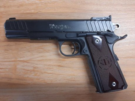 Un amigo me pide que le anuncie esta pistola.

*Se vende:* 
Pistola STI modelo TROJAN, calibre 9mm.
Poco 01