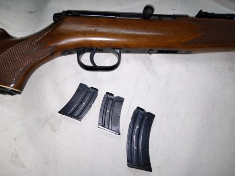 Hola, pongo a la venta una carabina Krico semiautomatica del calibre 22 LR 
la carabina es de un buen 01