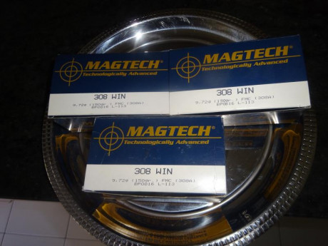 Muy buenas.
Vendidas 150 vainas del calibre .308W Magtech marcadas CBC, 1 tiro, pulidas en Tumbler y en 02
