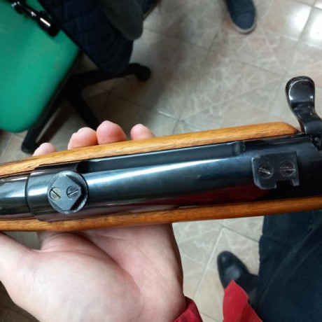 Un amigo me pide que le publique su rifle, se trata de un Mannlicher, cañón de 65 cm, calibre 300 win 12