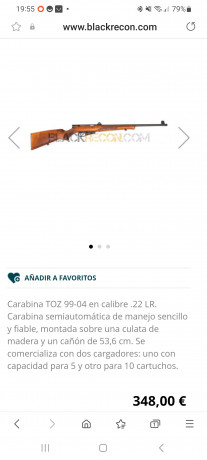 Hola vendo mi carabina Toz 99 del calibre 22lr prácticamente nueva por cambiar a otro modelo.Un solo cargador.Precio 20