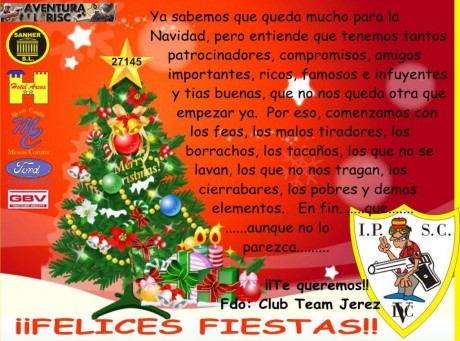  Hola, el Club Team Jerez os desea Felices Fiestas y que os toque la loteria...si llevais la nuestra. 00