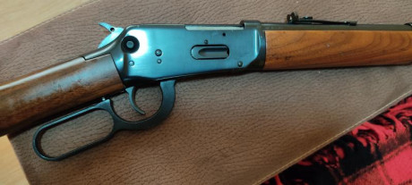 Hola. Vendo este winchester, tiene tornillos en la parte superior para colocar unas monturas,  expulsa 01