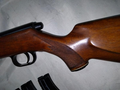 Hola, pongo a la venta una carabina Krico semiautomatica del calibre 22 LR 
la carabina es de un buen 22