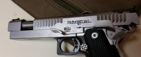 Vendo retenida de corredera con apoyo de pulgar de la marca Bul Armory con nitruro de titanio. Válida 10